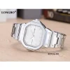 OROLOGIO POLSO LONGBO 80703G UOMO QUARZO DATA ANALOGICO ACCIAIO ELEGANTE SILVER