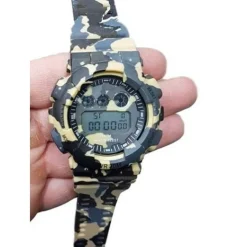OROLOGIO POLSO SPORTIVO ZH 7901 UOMO CRONOGRAFO DIGITALE DATA CAMOUFLAGE BEIGE