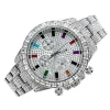 OROLOGIO POLSO UOMO DONNA QUARZO ACCIAIO DATA DIAMOND STRASS BRILLANTINI SILVER
