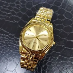 OROLOGIO POLSO UOMO DONNA YK ANALOGICO QUARZO MODERNO COLORE DORATO