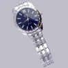 OROLOGIO POLSO YX UOMO CLASSICO ELEGANTE ANALOGICO QUARZO SILVER QUADRANTE BLU