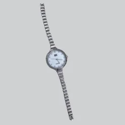 OROLOGIO POLSO ZCC DONNA ANALOGICO QUARZO ACCIAIO MODERNO FASHION SILVER BIANCO
