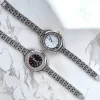 OROLOGIO POLSO ZCC QUARZO DONNA ANALOGICO ACCIAIO BRACCIALE SILVER BRILLANTINI