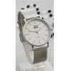 OROLOGIO POLSO ZCC UOMO ANALOGICO QUARZO MODERNO FASHION SILVER QUADRANTE BIANCO