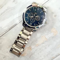 OROLOGIO POLSO ZCC UOMO CRONOGRAFO ACCIAIO ANALOGICO CALENDARIO ELEGANTE SILVER