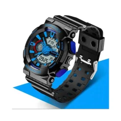 OROLOGIO SPORTIVO SANDA UOMO RESISTENTE ACQUA CRONOGRAFO SVEGLIA NERO BLU