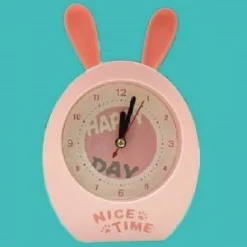 OROLOGIO SVEGLIA ANALOGICA A FORMA DI CONIGLIETTO DA TAVOLO PER BAMBINI TX-9124