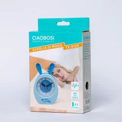 OROLOGIO SVEGLIA ANALOGICA A FORMA DI CONIGLIETTO DA TAVOLO PER BAMBINI TX-9124