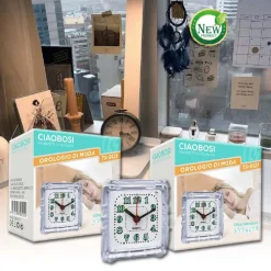 OROLOGIO SVEGLIA ANALOGICA LUCE NOTTURNA TX-9121 ALLARME TAVOLO CAMERA SILENZIOSA