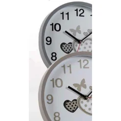 OROLOGIO 31X5 CM PARETE CUORI FARFALLE CLASSICO MODERNO TONDO SILENZIOSO 681288
