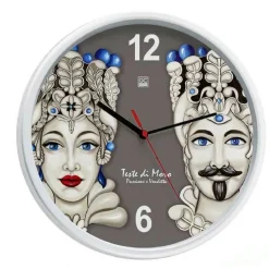 OROLOGIO 31X4CM DA PARETE TESTA DI MORO MARRONE MODERNO TONDO COLORI ASS 820205