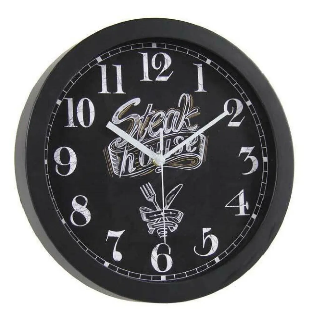 OROLOGIO 30X4X30CM DA PARETE BAR CAFFE RISTORANTE MODERNO NERO DECORI ASS 774621