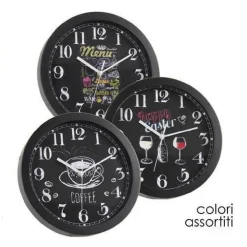 OROLOGIO 30X4X30CM DA PARETE BAR CAFFE RISTORANTE MODERNO NERO DECORI ASS 774621