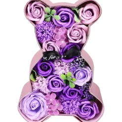 ORSACCHIOTTO ORSETTO ORSO DI ROSE CON FIORI DECORAZIONE IN CARTONE TEDDY COLOR