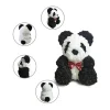 ORSACCHIOTTO ORSETTO PANDA DI ROSE CON FIORI ROSE DA 25CM COLORE BIANCO E NERO