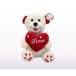 ORSO PELUCHE ORSETTO CON CUORE SCRITTA LOVE 16CM LACCIO IDEA SAN VALENTINO 94879