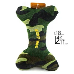 OSSO IN TELA PER CANE 18 CM GIOCATTOLO PER ANIMALI GIOCO CANI COLORE MILITARE