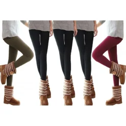 PACK 5 LEGGINGS DONNA EFFETTO TERMICO INTERNO FELPATO ELASTICIZZATO ASS. MARTE