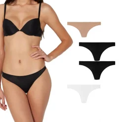 PACK 4 PERIZOMA ART. 8801 2X NERO 1X BIANCO 1X BEIGE INTIMO OUNO INVISIBILE