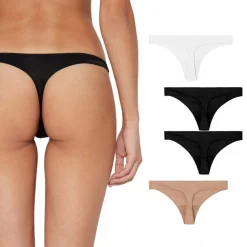 PACK 4 PERIZOMA ART. 8801 2X NERO 1X BIANCO 1X BEIGE INTIMO OUNO INVISIBILE