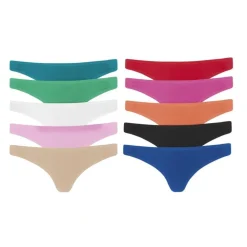 PACK DI 12 SLIP IN COTONE MODELLO BRASILIANA INTIMO DONNA ASS. COLORI F6247