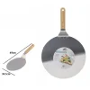 PALA SPATOLA PER PIZZA CON MANICO IN LEGNO PALETTA TAGLIERE TONDO 49X30,5CM 74185