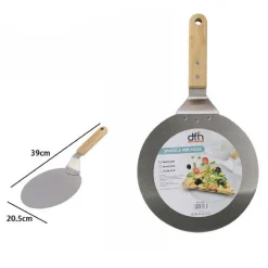 PALA SPATOLA PER PIZZA CON MANICO LEGNO PALETTA TAGLIERE TONDO 39 X 20,5CM 74183