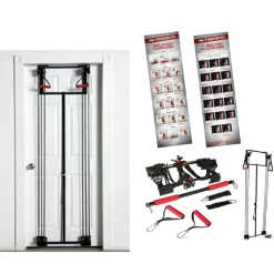 PALESTRA ATTREZZATURA MULTIFUNZIONE PORTA CON CAVI ELASTICI PER ESERCIZI DA CASA