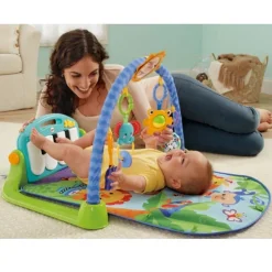 PALESTRINA PER NEONATO CON PIANO MUSICALE AZZURRO BABY CON GIOCATTOLI PENDENTI