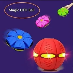 PALLA MAGICA VOLANTE SI TRASFORMA IN FRISBEE CON LUCE LED PER BAMBINI ANIMALI