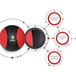 PALLA MEDICA DA 9 KG PER ALLENAMENTO ESERCIZI ATTREZZO FITNESS PALESTRA CASA