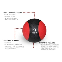 PALLA MEDICA DA 9 KG PER ALLENAMENTO ESERCIZI ATTREZZO FITNESS PALESTRA CASA