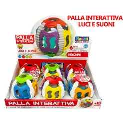 PALLINA INTERATTIVA EDUCATIVA CON LUCI E SUONI GIOCATTOLO PER BAMBINI MESI 18+