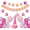 PALLONCINI GONFIABILI FESTA BIMBO BIMBA 1 ANNO COMPLEANNO FESTONE BUON COMPLEANNO
