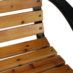 PANCHINA DA PARCO PANCA CON BRACCIOLI IN METALLO LEGNO MARRONE 122X60X81CM ARREDO GIARDINO