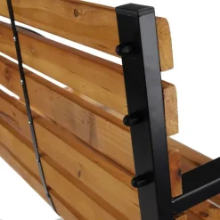 PANCHINA DA PARCO PANCA CON BRACCIOLI IN METALLO LEGNO MARRONE 122X60X81CM ARREDO GIARDINO