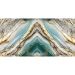PANNELLO ADESIVO EFFETTO MARMO VENATURE BIANCO ORO TURCHESE VERDE ACQUA 120X300CM PARETI