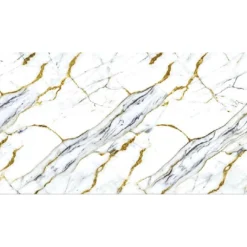 PANNELLO ADESIVO EFFETTO MARMO BIANCO VENATO ORO BLU 120X300CM PARETI PARASCHIZZI STANZA