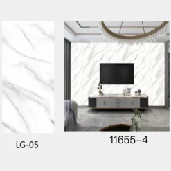 PANNELLO ADESIVO EFFETTO MARMO BIANCO CON VENATURE PARETI PARASCHIZZI 300 X 60CM