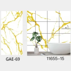 PANNELLO ADESIVO EFFETTO MARMO BIANCO DORATO PARETI PARASCHIZZI 300X60 CM STANZA