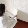 PANNELLO ADESIVO PER PARETE DECORAZIONE EFFETTO PIETRA MURO 3D 70 X 60 CM BIANCO