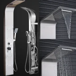 PANNELLO DOCCIA COLONNA CASCATA PIOGGIA UGELLI IDROMASSAGGIO SOFFIONE DOCCETTA