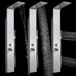 PANNELLO DOCCIA COLONNA CASCATA PIOGGIA UGELLI IDROMASSAGGIO SOFFIONE DOCCETTA