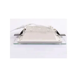 PANNELLO FARETTO LED 18 WATT AD INCASSO SOTTILE 20X20 CM 5000K BORDO IN VETRO