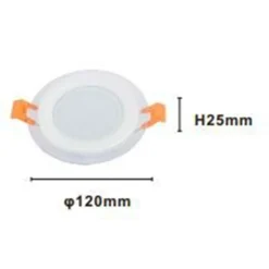 PANNELLO LED DA INCASSO LUCE 3000K-6500K 9W TONDO AM-CR-9 CON BORDO TRAPARENTE 00632