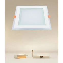 PANNELLO LED INCASSO LUCE 3000K-6500K 18W QUADRATO AM-CS-18 CON BORDO TRAPARENTE 00694