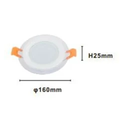 PANNELLO LED INCASSO LUCE 3000K-6500K 12W TONDO AM-CR-12 CON BORDO TRAPARENTE 00649