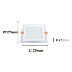 PANNELLO LED INCASSO LUCE 3000K-6500K 12W QUADRATO AM-CS-12 CON BORDO TRAPARENTE 00687