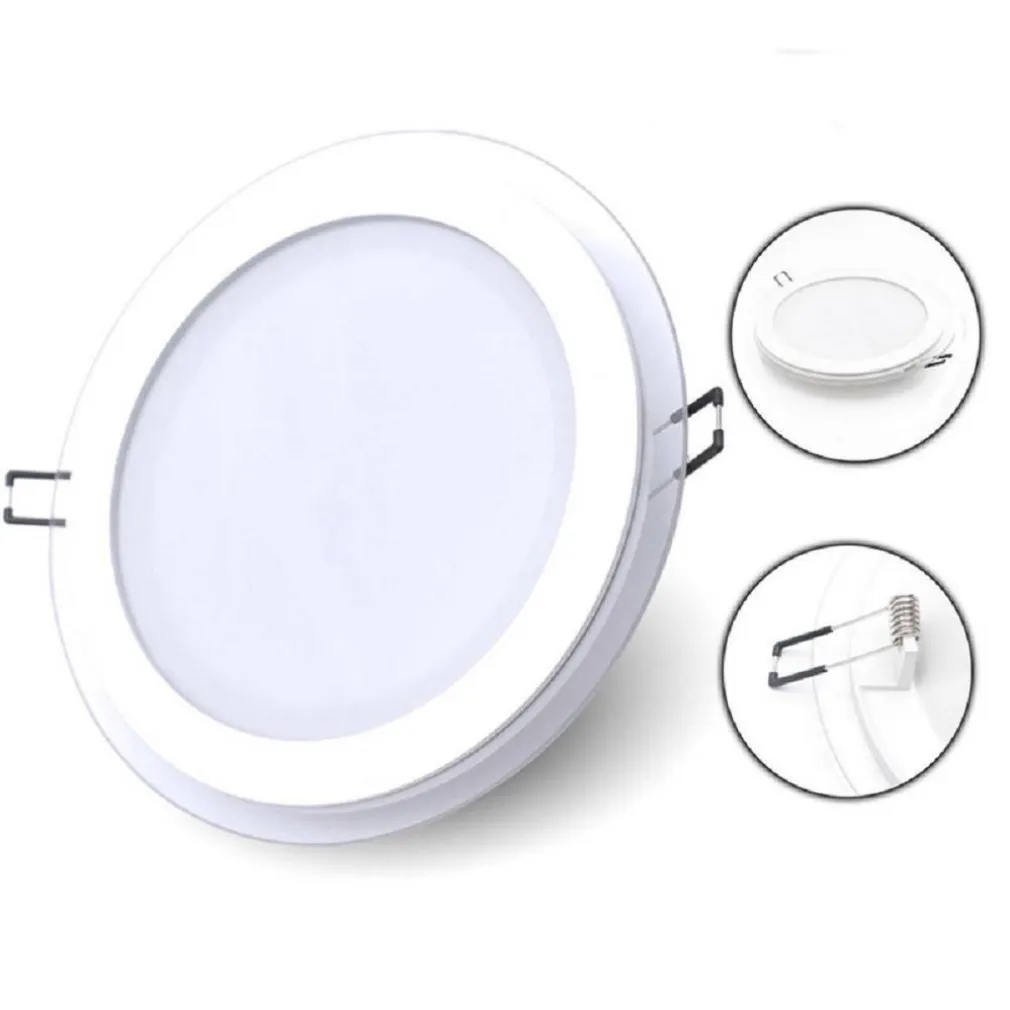 PANNELLO LED SLIM INCASSO BORDO IN VETRO 12W CCT 3 COLORAZIONI DI LUCE P125E-T3C