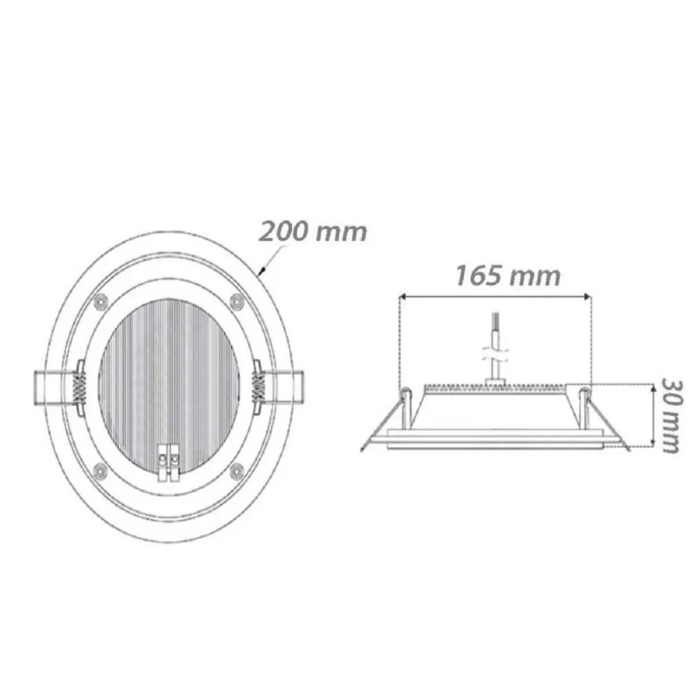 PANNELLO LED SLIM INCASSO BORDO IN VETRO 18W CCT 3 COLORAZIONE DI LUCE P165E-T3C